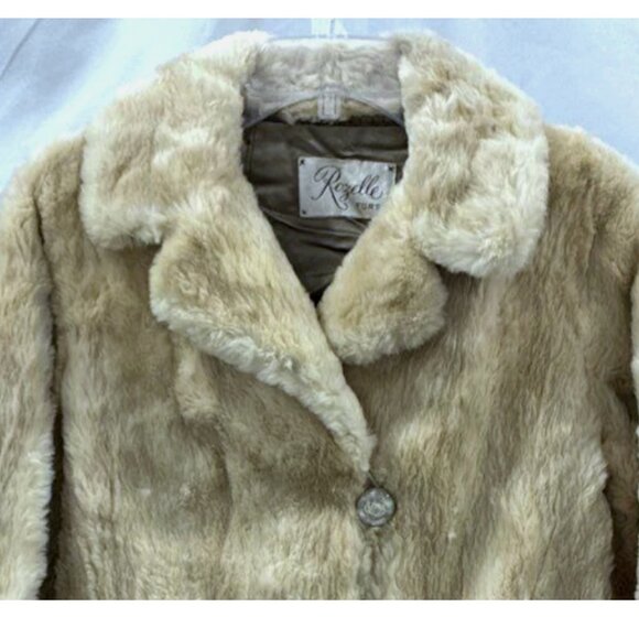 Vintage Blonde Mink Real Fur Coat Jacket Women Medium Cream Ivory Glam Mobwife - Picture 2 of 9